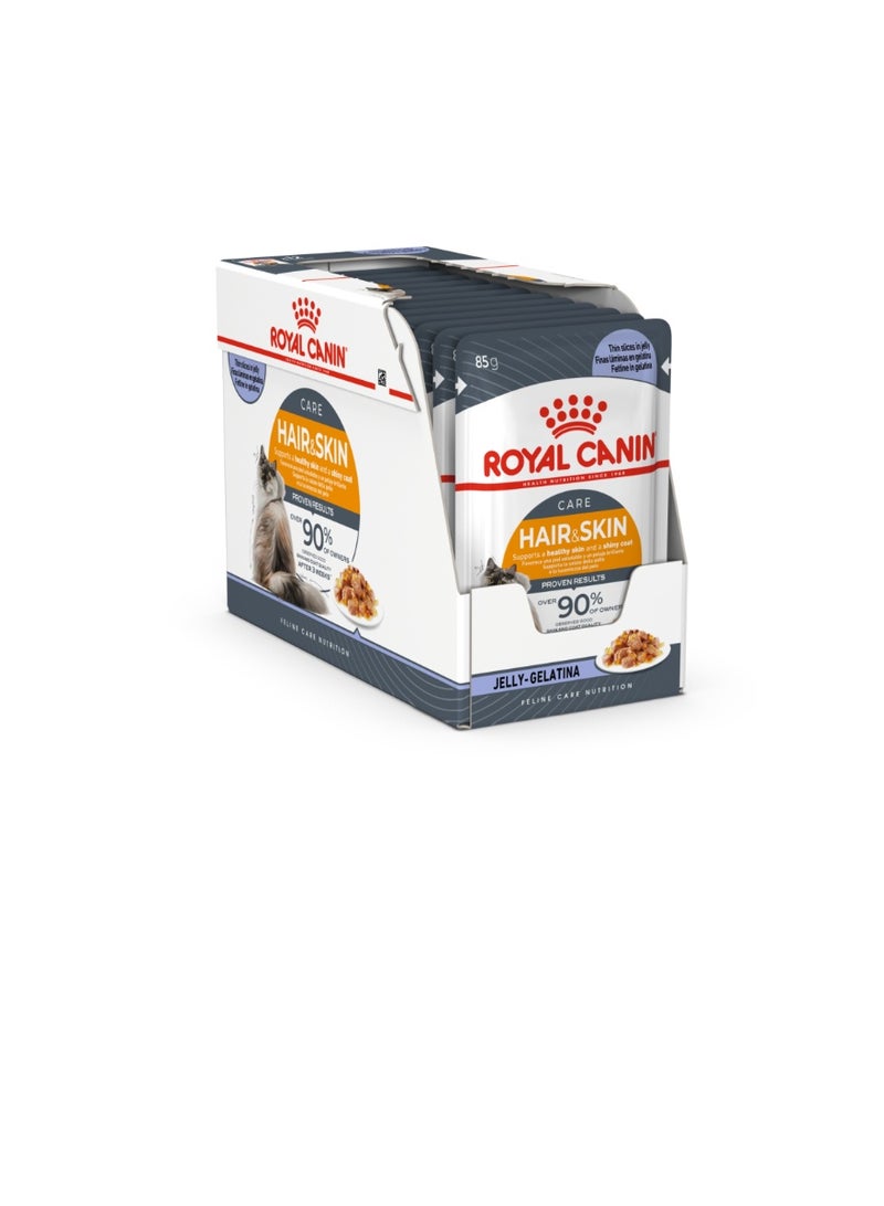 Royal Canin Feline Care Nutrition Hair & Skin Jelly (Wet Food - Pouches) 12 x 85 g - Image 5